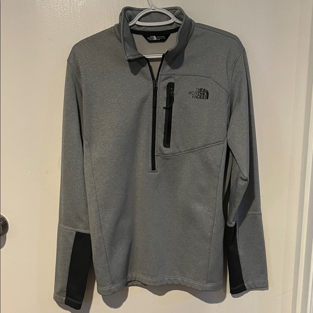 The North Face Gray and Black Quarter-Zip Pullover